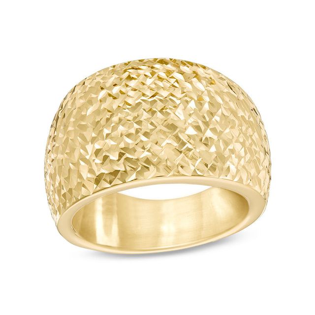 Diamond-Cut Wide Dome Ring in 14K Gold - Size 7|Peoples Jewellers