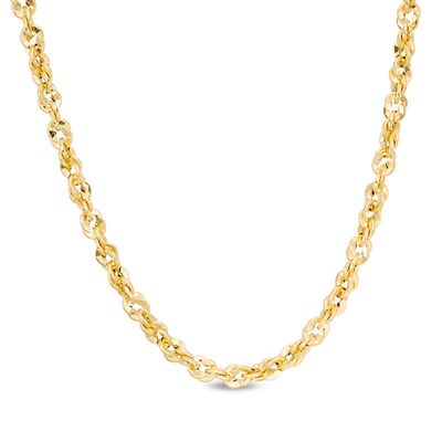 Italian Gold 3.8mm Sparkle Rope Chain Necklace in 14K Gold - 18"