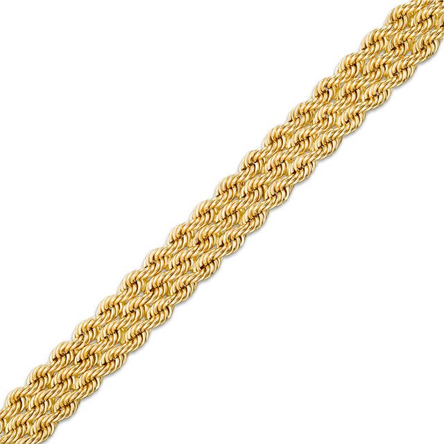 6.0mm Triple Rope Chain Bracelet in 14K Gold - 7.5"