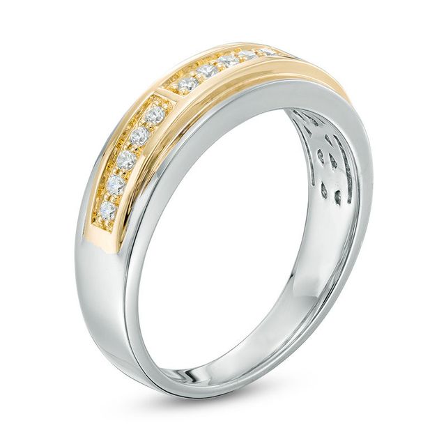 Men's 0.25 CT. T.W. Diamond Wedding Band in 14K Two-Tone Gold|Peoples Jewellers