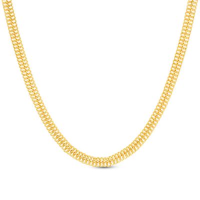 6.0mm Double Row Curb Chain Necklace in 14K Gold - 18"|Peoples Jewellers