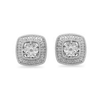 0.13 CT. T.W. Enhanced Black and White Diamond Stud Earrings Set in Sterling Silver|Peoples Jewellers