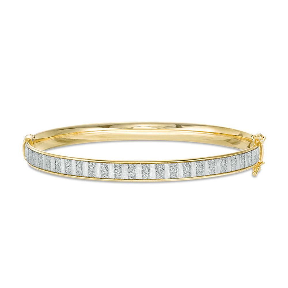 Glitter Enamel Striped Bangle in 14K Gold|Peoples Jewellers