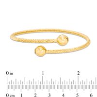 Italian Gold Diamond-Cut Bypass Flex Bangle in 14K Gold - 7.5"|Peoples Jewellers