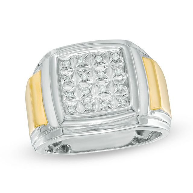Men's 0.12 CT. T.W. Composite Diamond Square Ring in 10K Gold|Peoples Jewellers