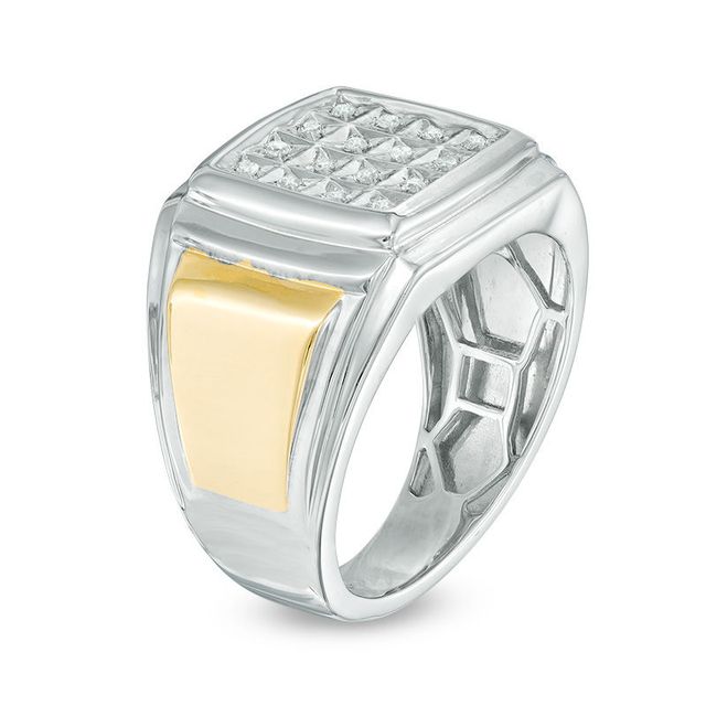 Men's 0.12 CT. T.W. Composite Diamond Square Ring in 10K Gold|Peoples Jewellers