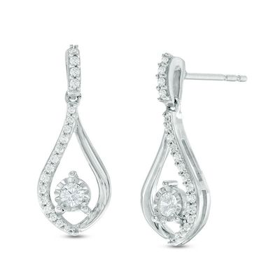 0.33 CT. T.W. Diamond Teardrop Earrings in 10K White Gold|Peoples Jewellers