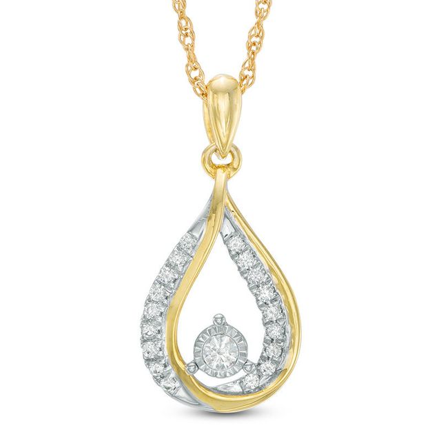0.16 CT. T.W. Diamond Teardrop Pendant in 10K Gold|Peoples Jewellers