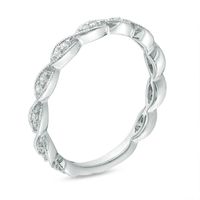 0.12 CT. T.W. Diamond Twist Vintage-Style Eternity Band in 10K White Gold|Peoples Jewellers