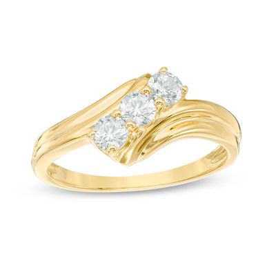 0.45 CT. T.W. Diamond Past Present Future® Bypass Engagement Ring in 10K Gold|Peoples Jewellers