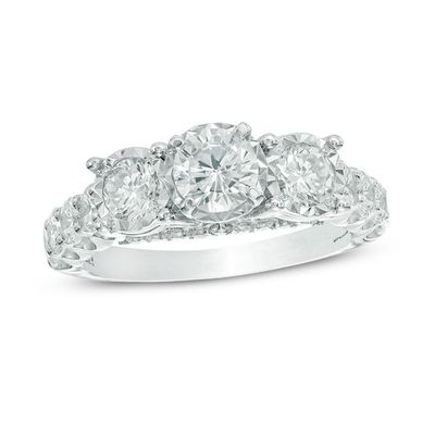 2.00 CT. T.W. Diamond Past Present Future® Engagement Ring in 14K White Gold|Peoples Jewellers