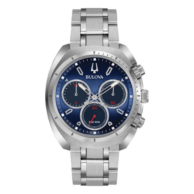 Men's Bulova Curv Chronograph Watch with Blue Dial (Model: 96A185)