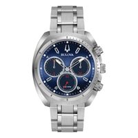 Men's Bulova Curv Chronograph Watch with Blue Dial (Model: 96A185)|Peoples Jewellers