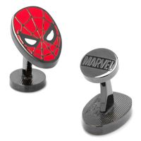 Men's ©MARVEL Spider-Man Enamel Cuff Links in Grey Rhodium Brass|Peoples Jewellers