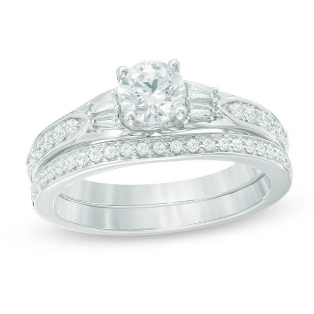 Celebration Canadian Ideal 0.95 CT. T.W. Certified Diamond Bridal Set in 14K White Gold (I/I1)|Peoples Jewellers