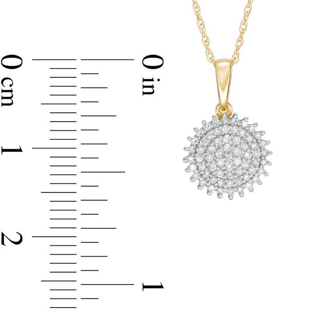 0.20 CT. T.W. Diamond Sunburst Pendant in 10K Gold|Peoples Jewellers
