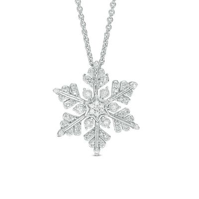 0.04 CT. T.W. Diamond Snowflake Pendant in Sterling Silver|Peoples Jewellers