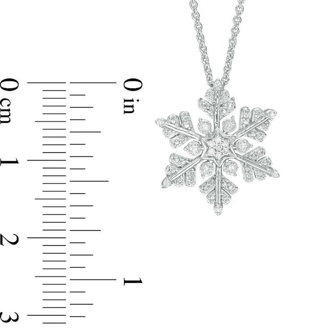0.04 CT. T.W. Diamond Snowflake Pendant in Sterling Silver|Peoples Jewellers