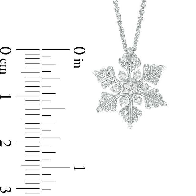 0.04 CT. T.W. Diamond Snowflake Pendant in Sterling Silver