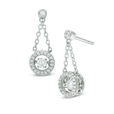 Unstoppable Love™ 0.38 CT. T.W. Diamond Frame Trapeze Drop Earrings in 10K White Gold|Peoples Jewellers