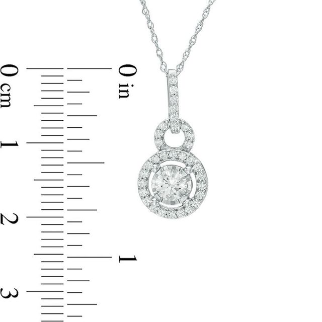 0.50 CT. T.W. Diamond Doorknocker Drop Pendant in 10K White Gold