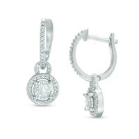 0.50 CT. T.W. Diamond Doorknocker Drop Earrings in 10K White Gold|Peoples Jewellers