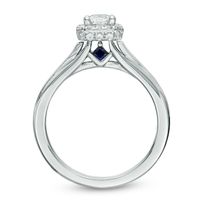 Vera Wang Love Collection 0.70 CT. T.W. Emerald-Cut Diamond Rectangle Frame Engagement Ring in 14K White Gold|Peoples Jewellers