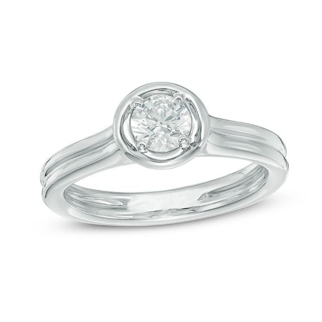 0.45 CT. Certified Diamond Solitaire Engagement Ring in 14K White Gold (J/I2)|Peoples Jewellers