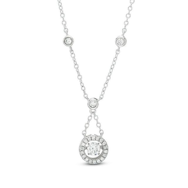 Unstoppable Love™ 0.38 CT. T.W. Diamond Frame Trapeze Drop Pendant in 10K White Gold|Peoples Jewellers