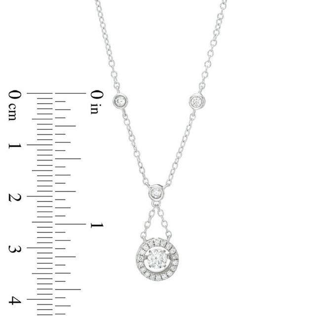 Unstoppable Love™ 0.38 CT. T.W. Diamond Frame Trapeze Drop Pendant in 10K White Gold|Peoples Jewellers