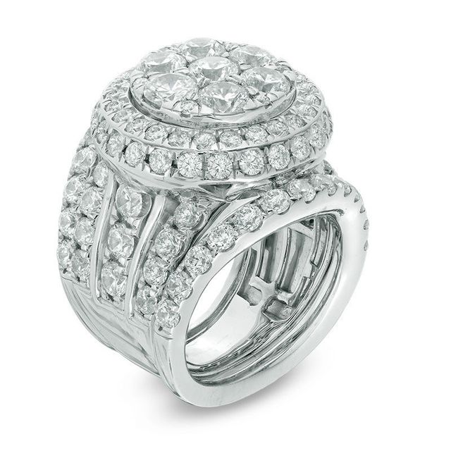 7.00 CT. T.W. Composite Diamond Frame Three Piece Bridal Set in 14K White Gold|Peoples Jewellers