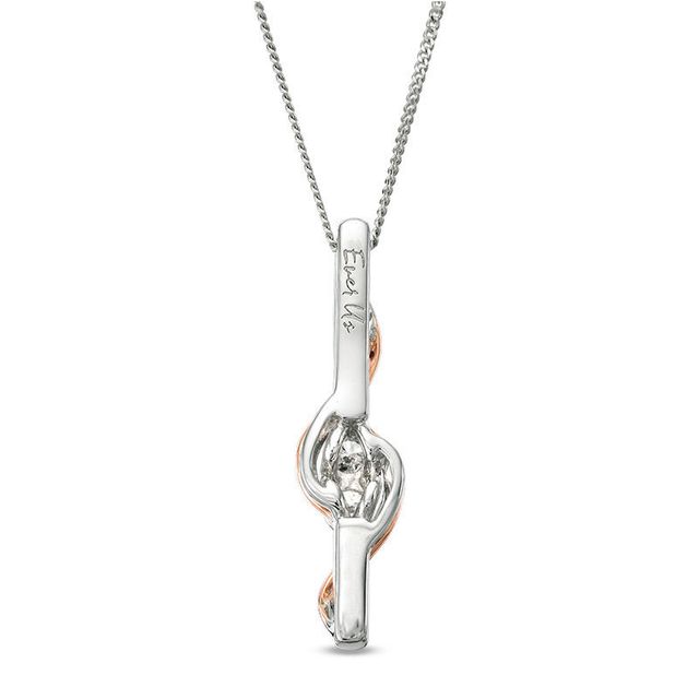 Ever Us™ 0.25 CT. T.W. Two-Stone Diamond Linear Swirl Pendant in 14K Two-Tone Gold - 19"