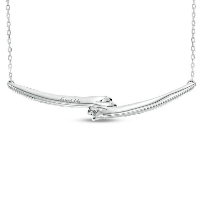 Ever Us™ CT. T.W. Two-Stone Diamond Bypass Necklace in 14K White Gold