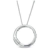 Ever Us™ CT. T.W. Two-Stone Diamond Open Circle Pendant in 14K White Gold