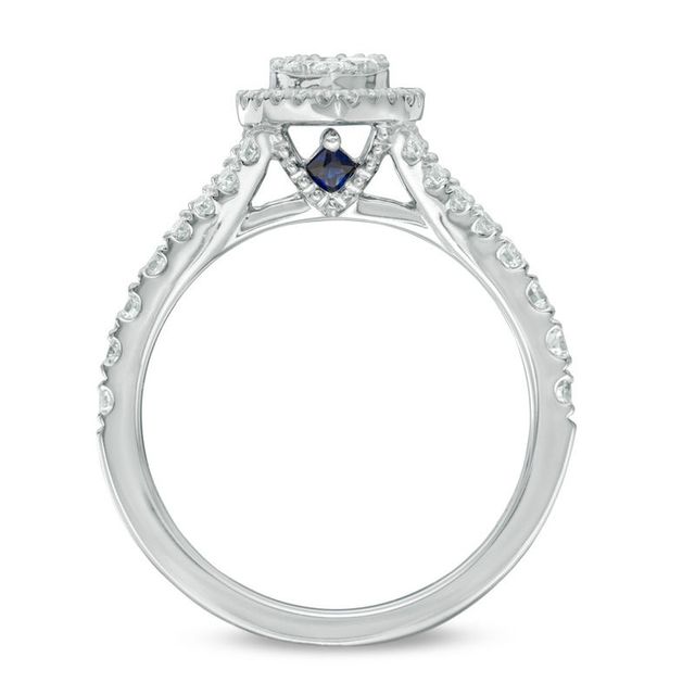 Vera Wang Love Collection 0.70 CT. T.W. Composite Diamond Pear-Shaped Frame Engagement Ring in 14K White Gold|Peoples Jewellers