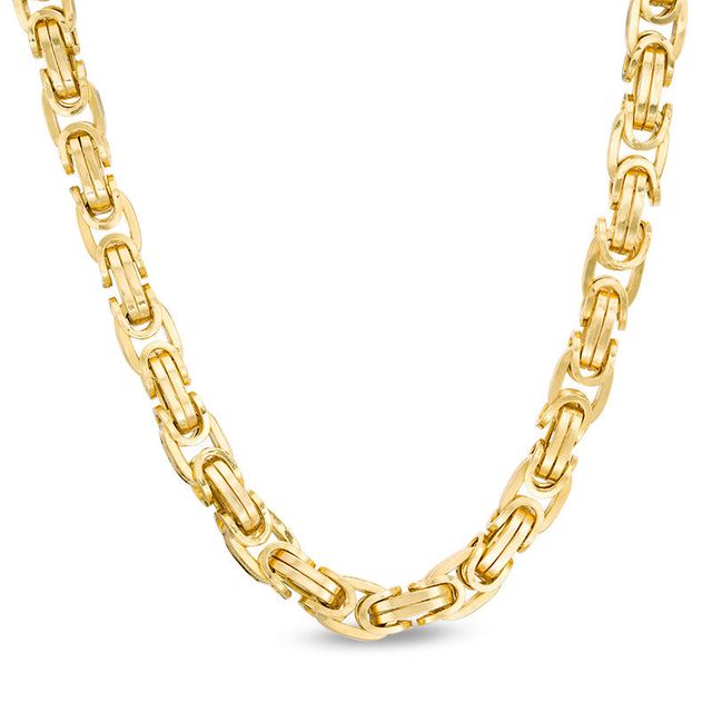 Men's 6.2mm Byzantine Chain Necklace in 10K Gold - 22"