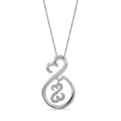 Open Hearts Family by Jane Seymour™ 0.04 CT. T.W. Diamond Motherly Love Pendant in Sterling Silver|Peoples Jewellers