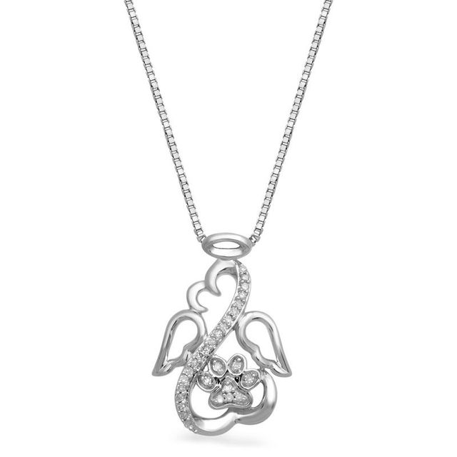 Open Hearts by Jane Seymour™ 0.07 CT. T.W. Diamond Angel Paw Pendant in Sterling Silver|Peoples Jewellers