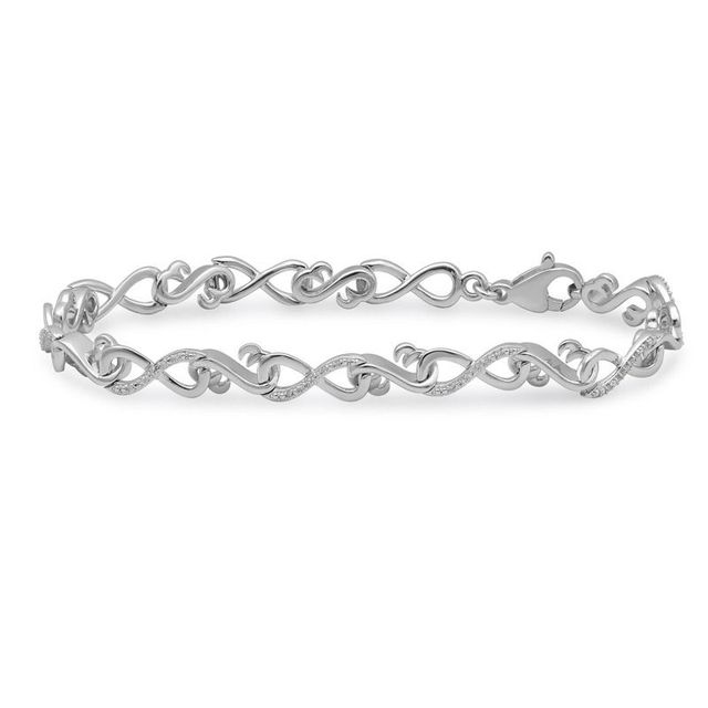 Open Hearts by Jane Seymour™ 0.15 CT. T.W. Diamond Infinity Bracelet in Sterling Silver - 7.5"