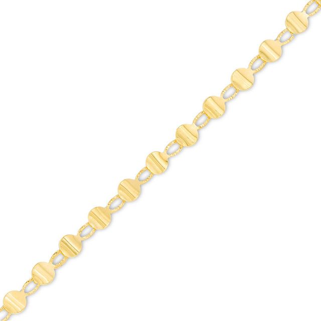 Made in Italy Diamond-Cut Disc Link Bracelet in 10K Gold - 7.75"|Peoples Jewellers