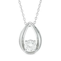 6.0mm Lab-Created White Sapphire Teardrop Pendant in Sterling Silver|Peoples Jewellers