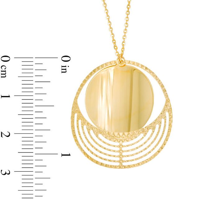 Made in Italy Diamond-Cut Coin Pendant in 10K Gold - 19"