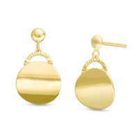 Made in Italy Curved Coin Drop Earrings in 10K Gold|Peoples Jewellers