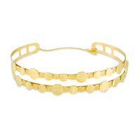 Made in Italy Textured Double Row Coin Bangle in 10K Gold|Peoples Jewellers