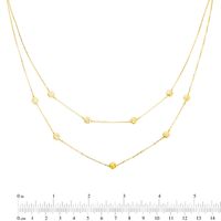 Made in Italy Hammered Ball Station Double Strand Necklace in 10K Gold|Peoples Jewellers