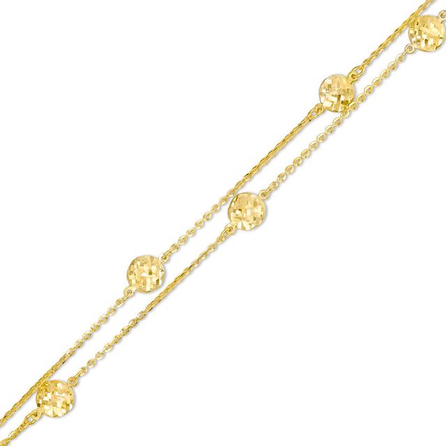 Made in Italy Hammered Ball Station Bracelet in 10K Gold - 7.5"|Peoples Jewellers