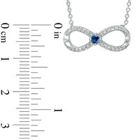 Vera Wang Love Collection 0.15 CT. T.W. Diamond and Blue Sapphire Infinity Necklace in Sterling Silver - 19"|Peoples Jewellers