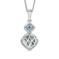 Vera Wang Love Collection 0.45 CT. T.W. Diamond and Blue Sapphire Double Frame Pendant in 14K White Gold - 19"|Peoples Jewellers