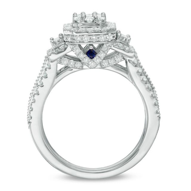 Vera Wang Love Collection 1.18 CT. T.W. Composite Diamond Octagonal Frame Engagement Ring in 14K White Gold|Peoples Jewellers