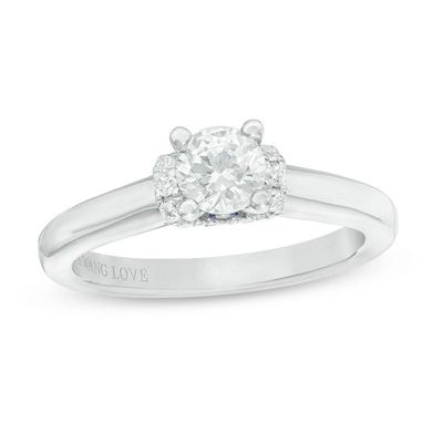 Vera Wang Love Collection CT. T.W. Diamond Solitaire Collar Engagement Ring in 14K White Gold|Peoples Jewellers